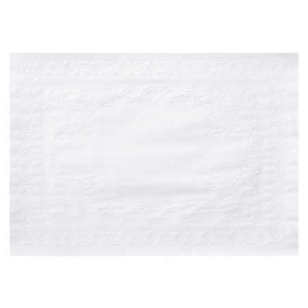 BROOKLACE 10" x 14" Classic Embossed White Paper Placemats 1000 PK 601SE1014